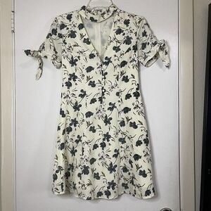 ENGLISH FACTORY yellow floral short sleeve mini dress size small